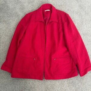 Coldwater Creek Basketweave Jacket Womens 22 Pink Zip Up Blazer Spring